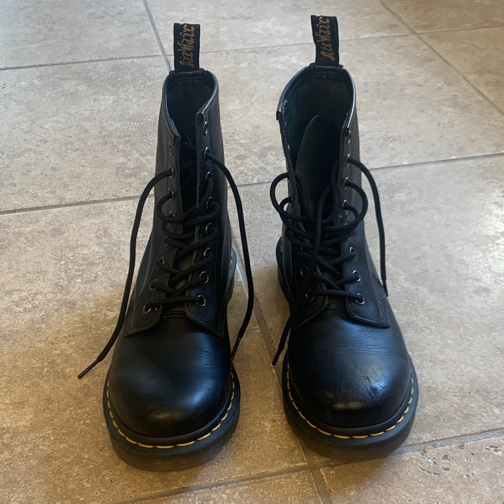 Dr. Martens Black Leather Combat Boots